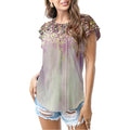 Kaos foil emas ombré pastel