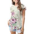 Pastel floral watercolor T-shirt