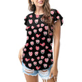Black pink hearts T - shirt