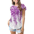 White with purple vines T - shirt