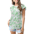 Mint green floral T - shirt