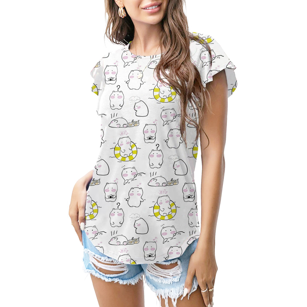 Cute cartoon hippo T - shirt