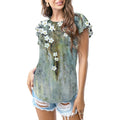Rustic green floral vines T - shirt