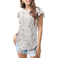 Soft grey floral T - shirt