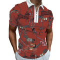 Rust Red Equestrian Polo Zipper T-shirts