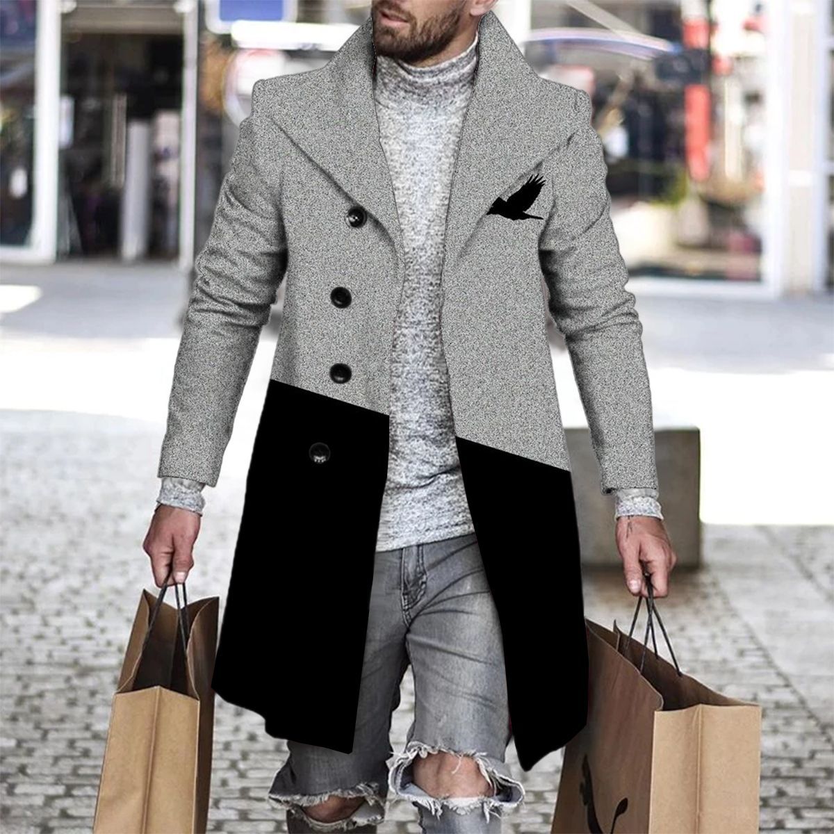 Grey–black contrast block