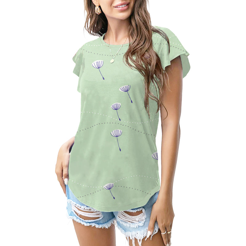 Mint green dandelion drift T - shirt