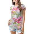 Pastel watercolor florals T - shirt