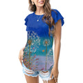 Blue ombré dandelion art T - shirt