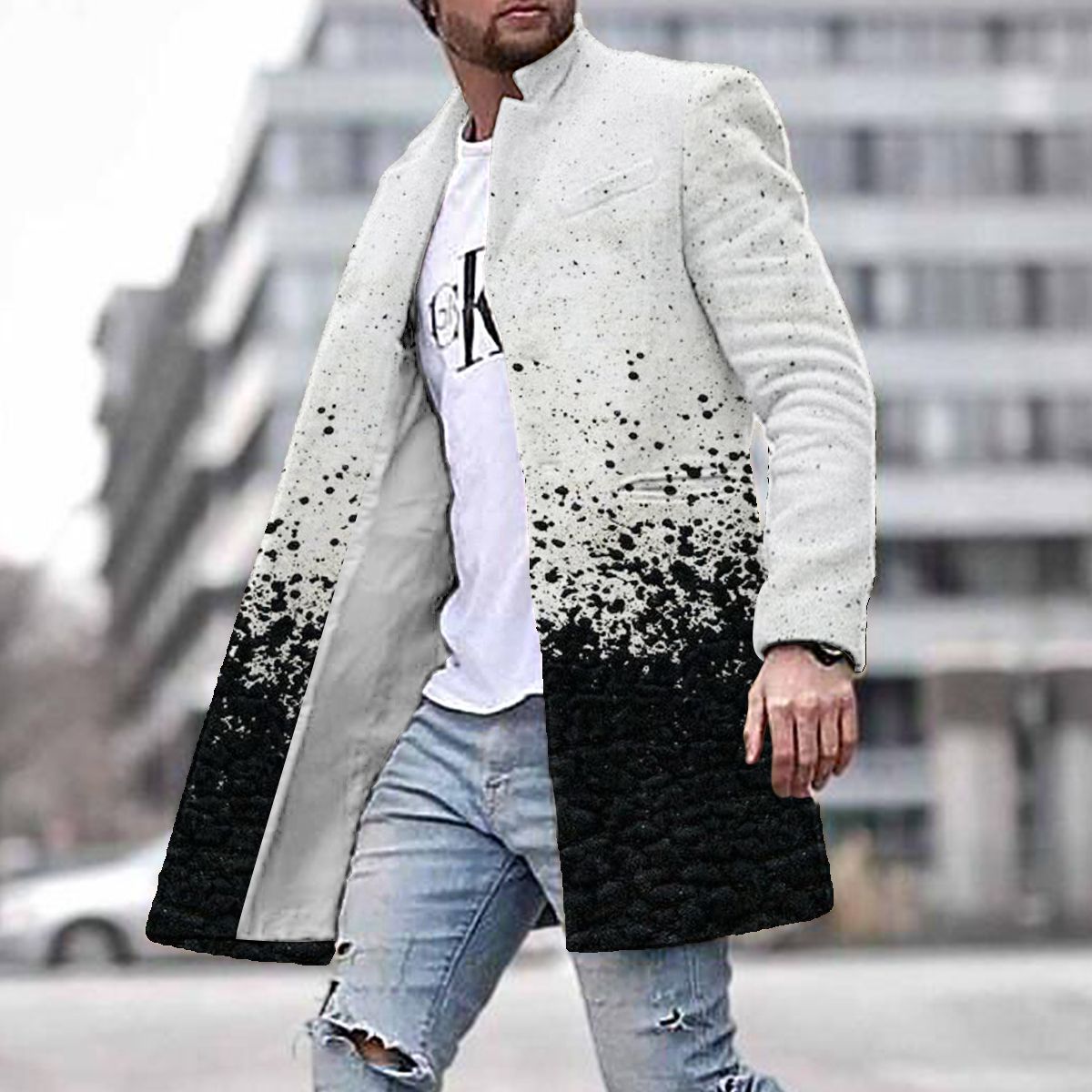 White–black splatter gradient
