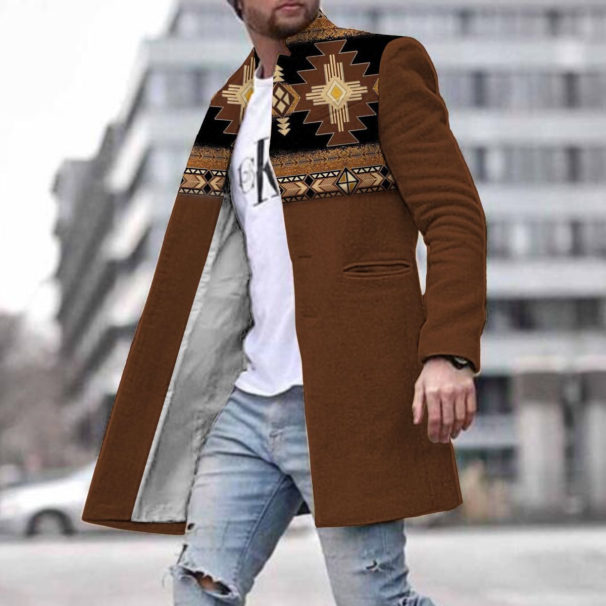 Brown tribal geometric
