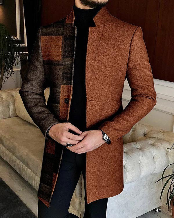 Brown patchwork contrast