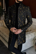 Black with gold geometrics