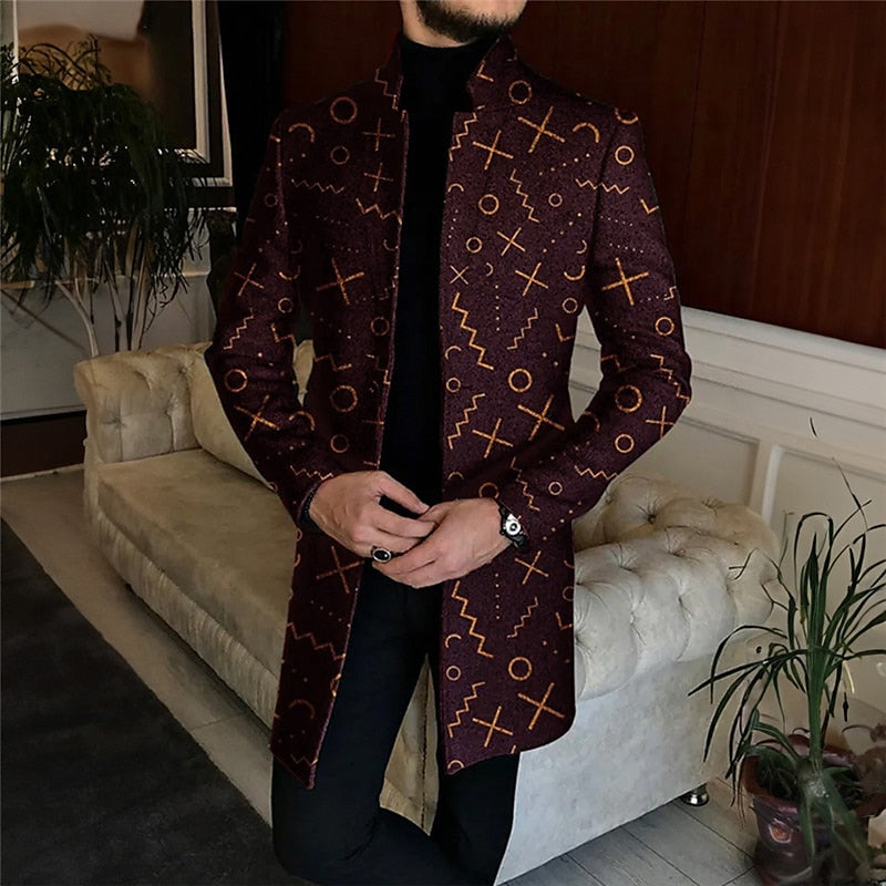 Maroon geometric symbols