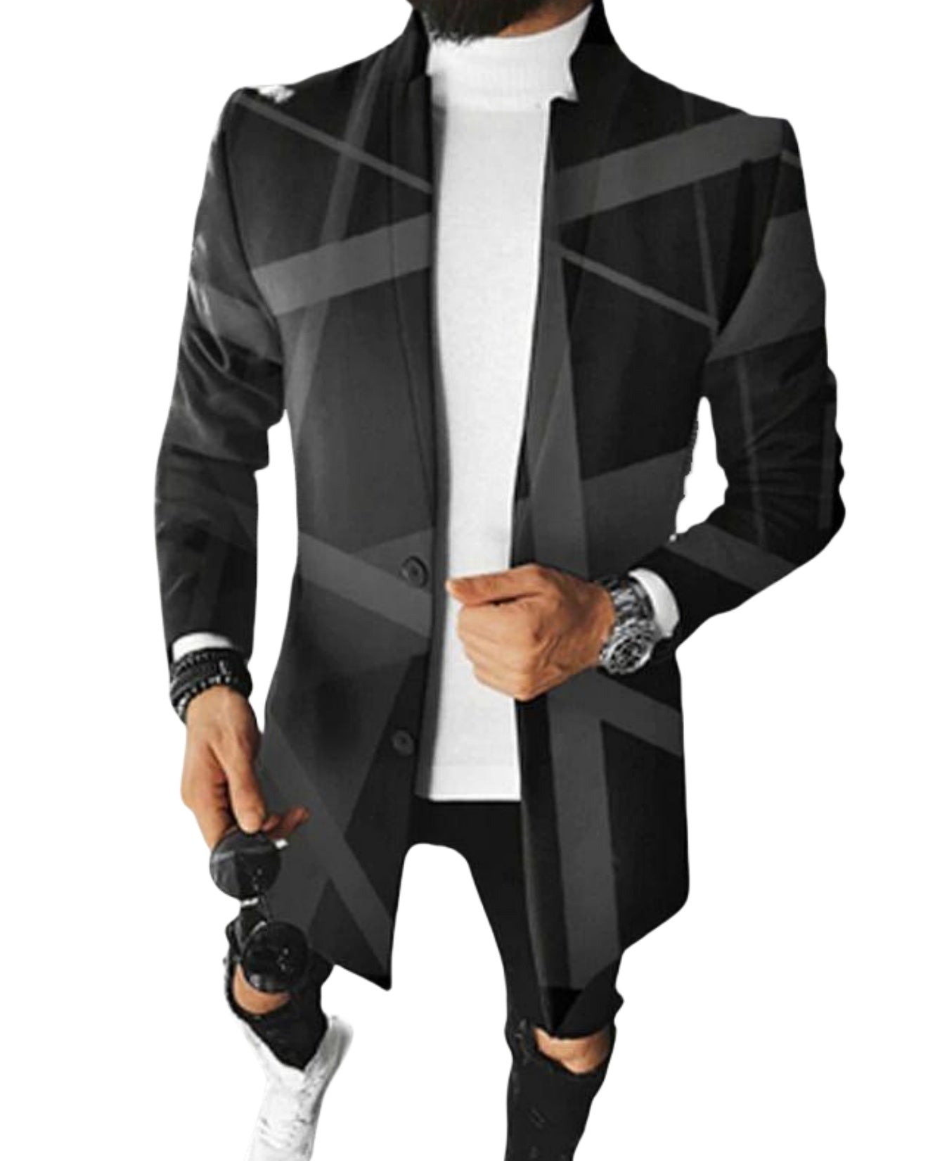 Black geometric stripes