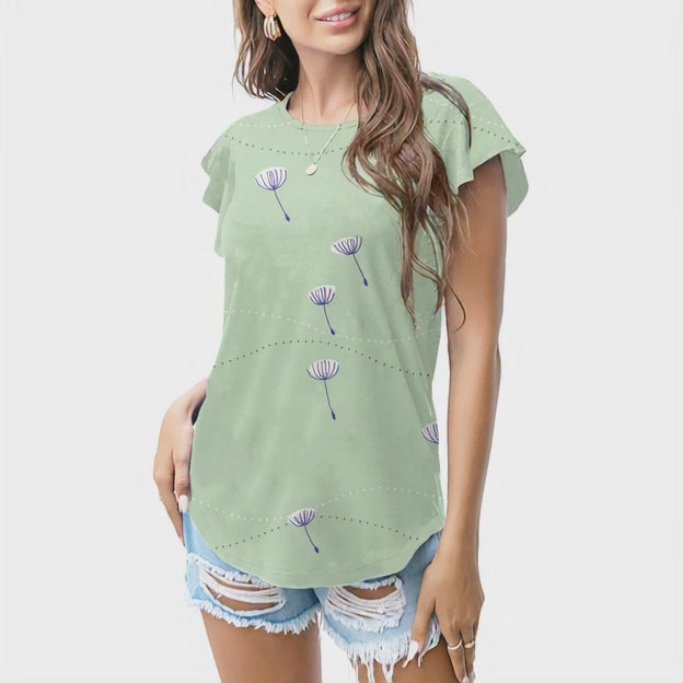 Mint green dandelion drift T - shirt