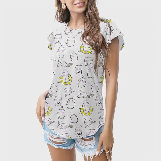 Cute cartoon hippo T - shirt
