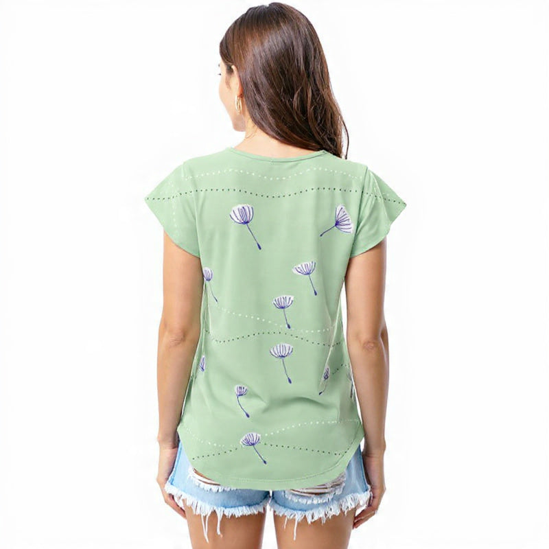 Mint green dandelion drift T - shirt