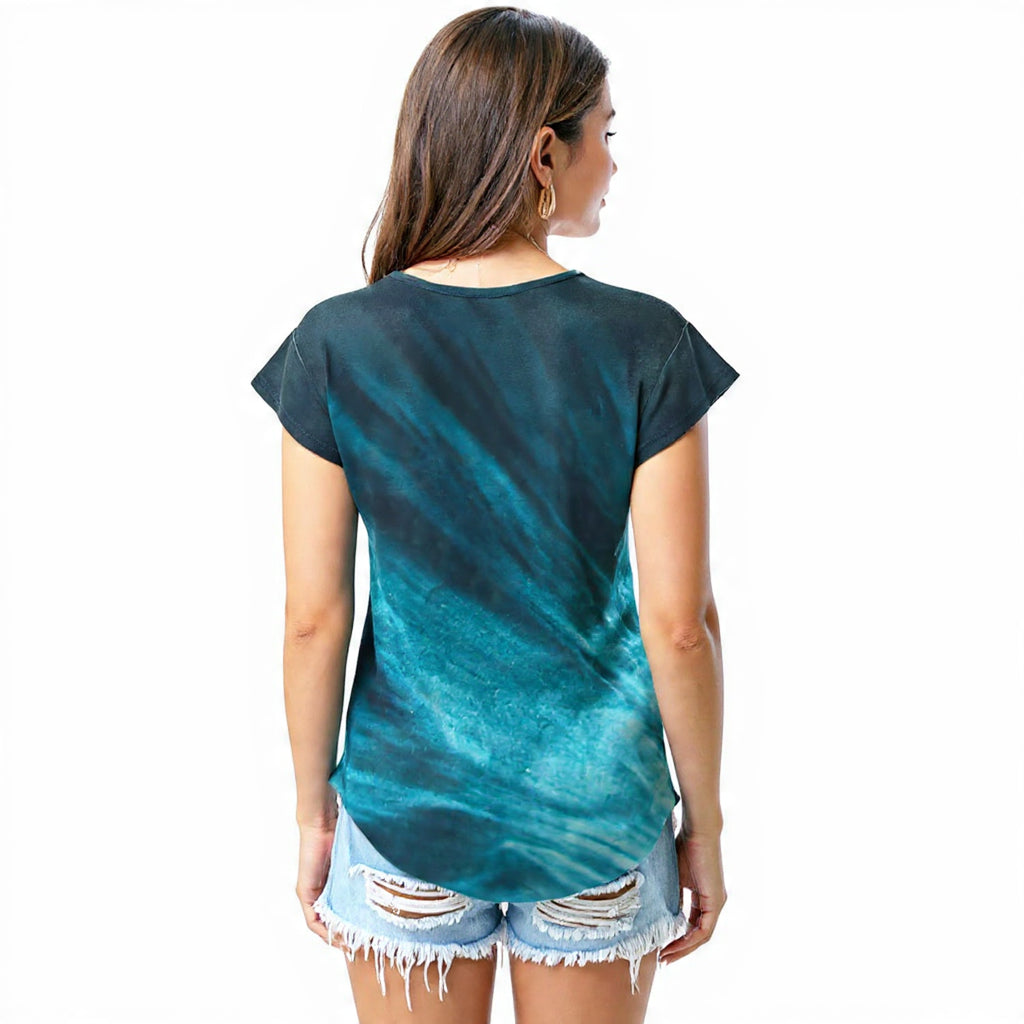 Teal ocean wash T - shirt