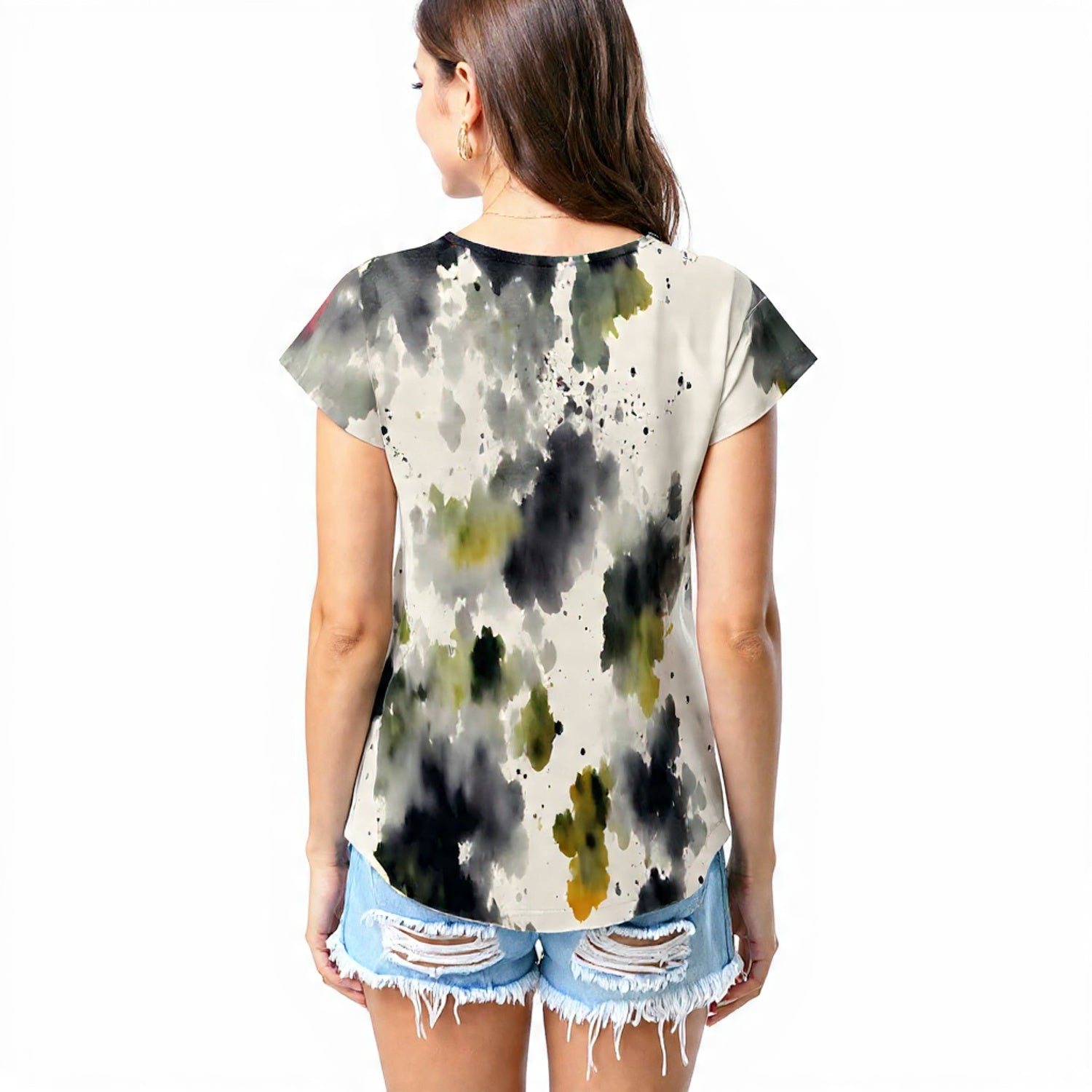 Neutral abstract splash T - shirt