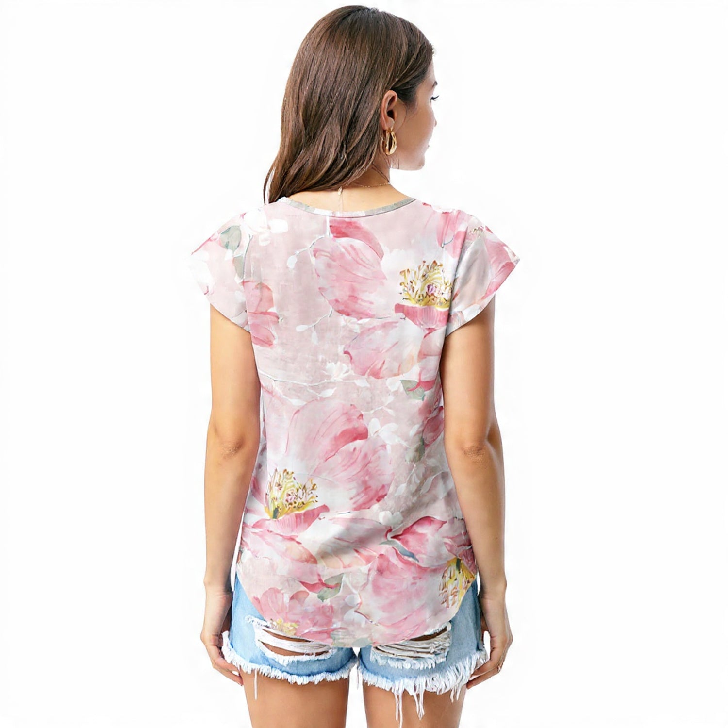Soft pink floral T - shirt