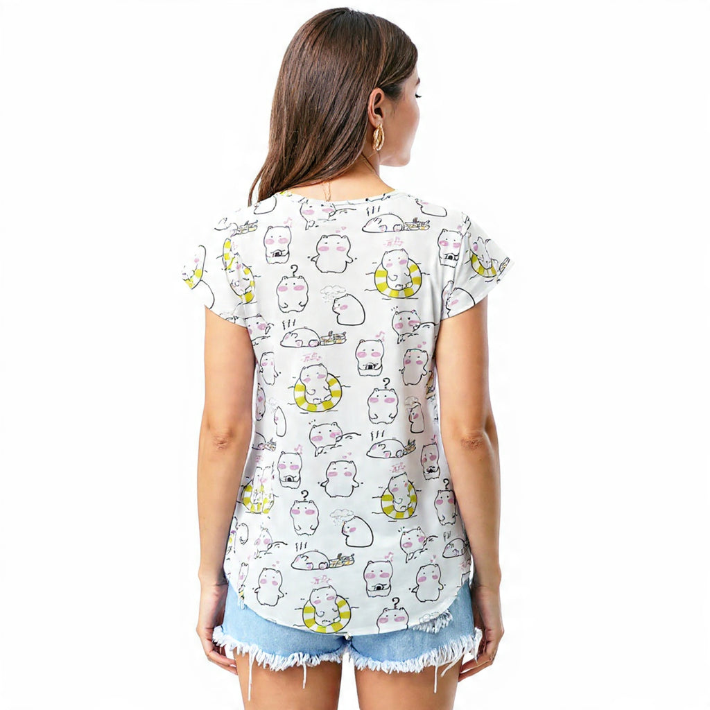 Cute cartoon hippo T - shirt
