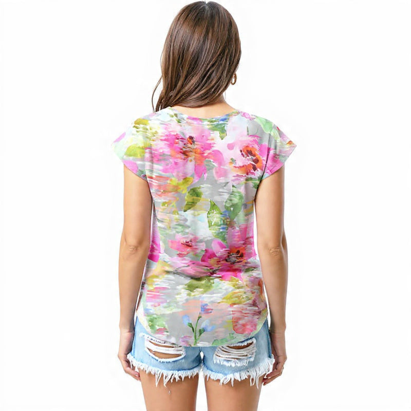 Pastel watercolor florals T - shirt