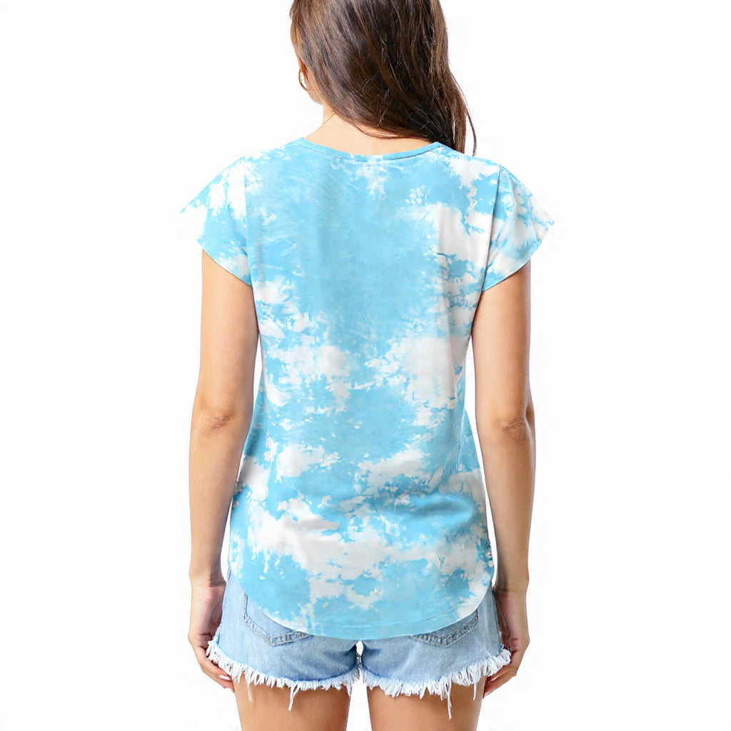 Sky blue tie-dye T - shirt